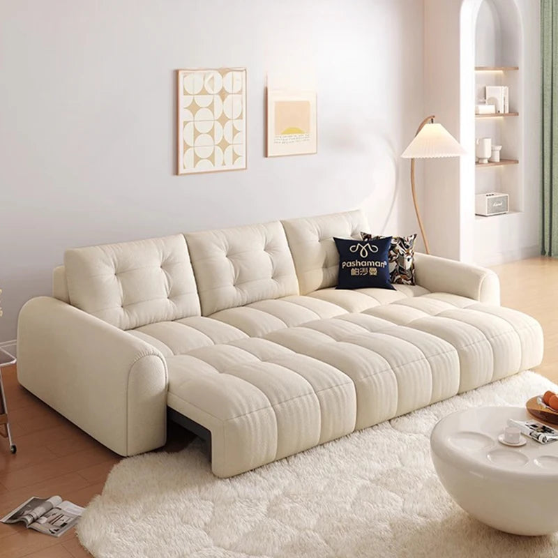 Nordic Electric Sofa Bed Fabric Art Cream Style Balcony Living Room Reclining Sofas Pouf Modular Home Furniture Sofa Cama FYRS