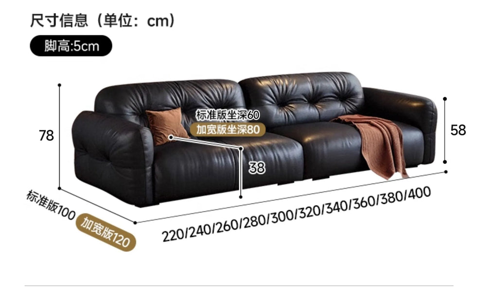 200 220 240 260 280 300 320 340 360 380 400 cm Luxury cowhide genuine leather sofa couch living room sofas Armchair furniture