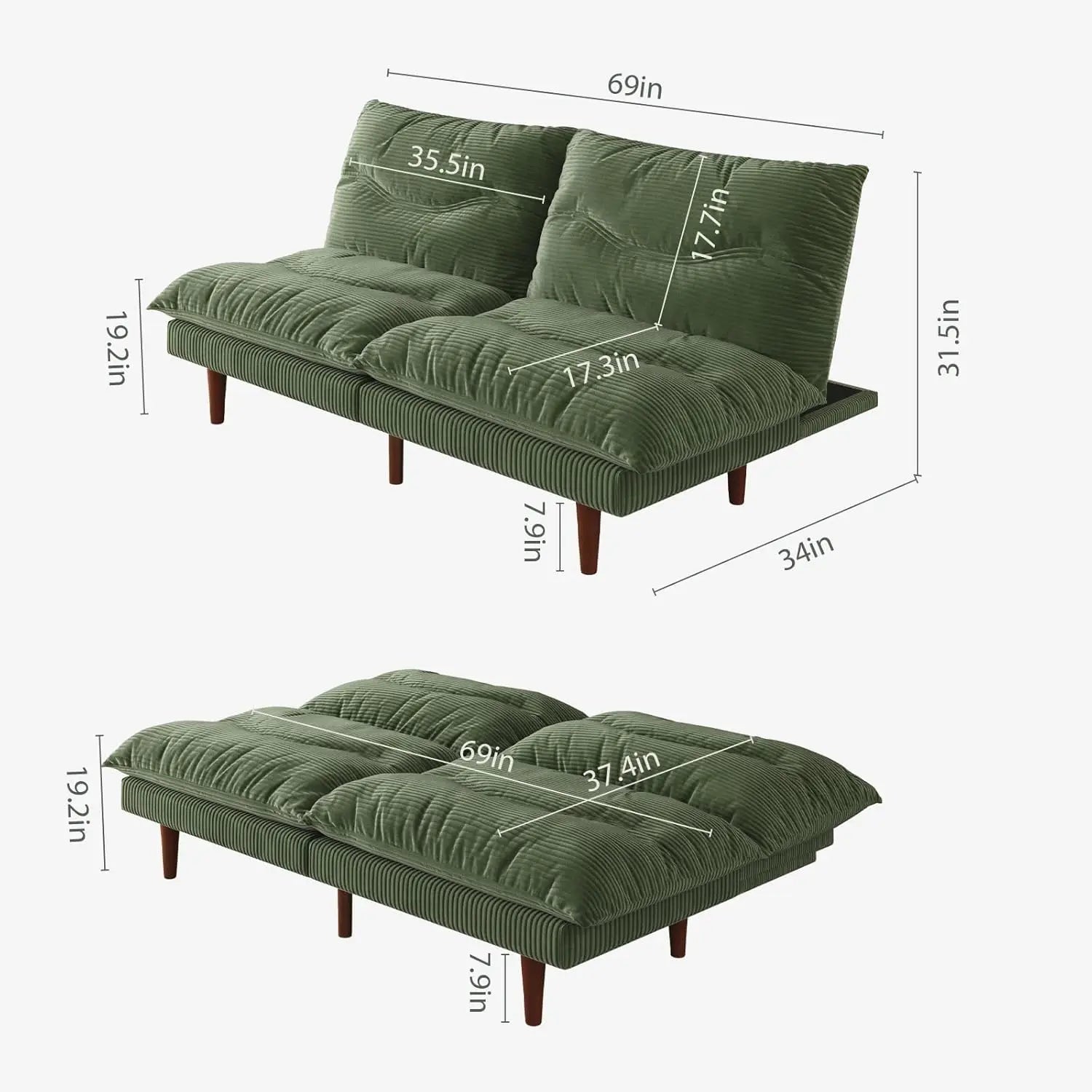 59" Dark Grey 2 Seater Compact Loveseat Mini Couch Modern Comfortable Furniture for Bedroom Living Room Small Spaces, Customized