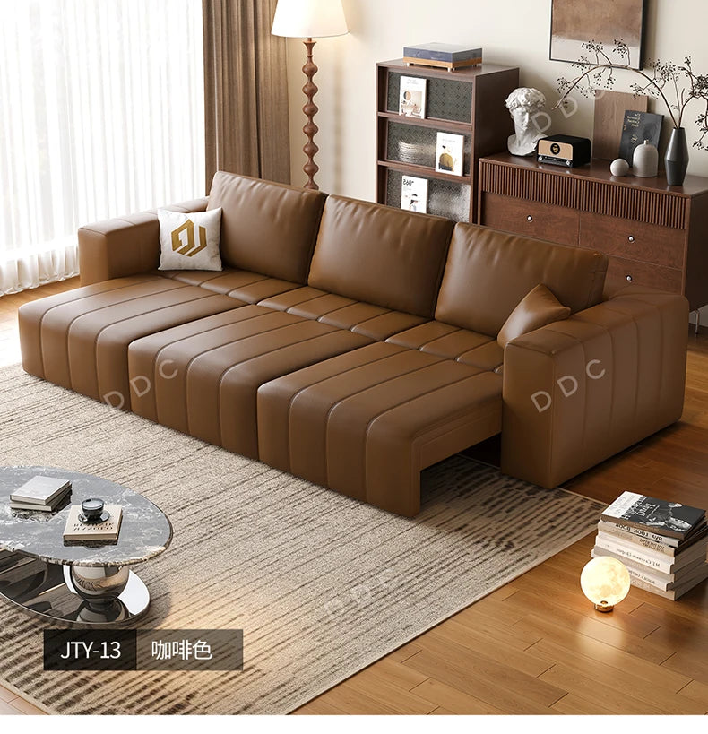 Minimalist Cowhide Reclining Sofas Nordic Luxury Multifunction Living Room Sofa Chaise Lounge Home Furniture Sofy Do Salonu FYSF