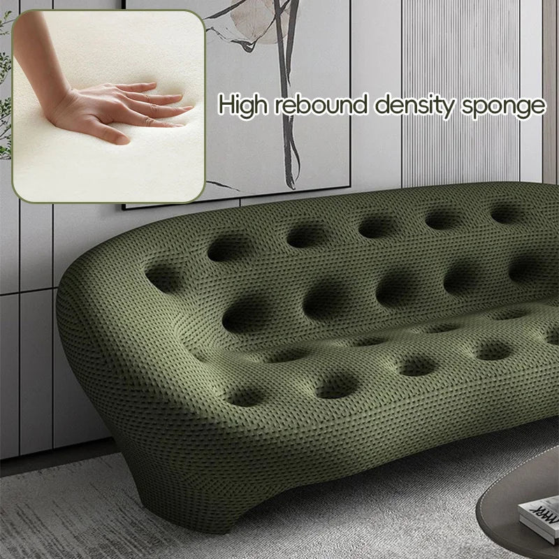 Modern 3D Knitte Fabric Living Room Sofa Comfortable Soft Sponge Seat Sofas Luxury Office Hotel Lounge Couches with Wood Frame