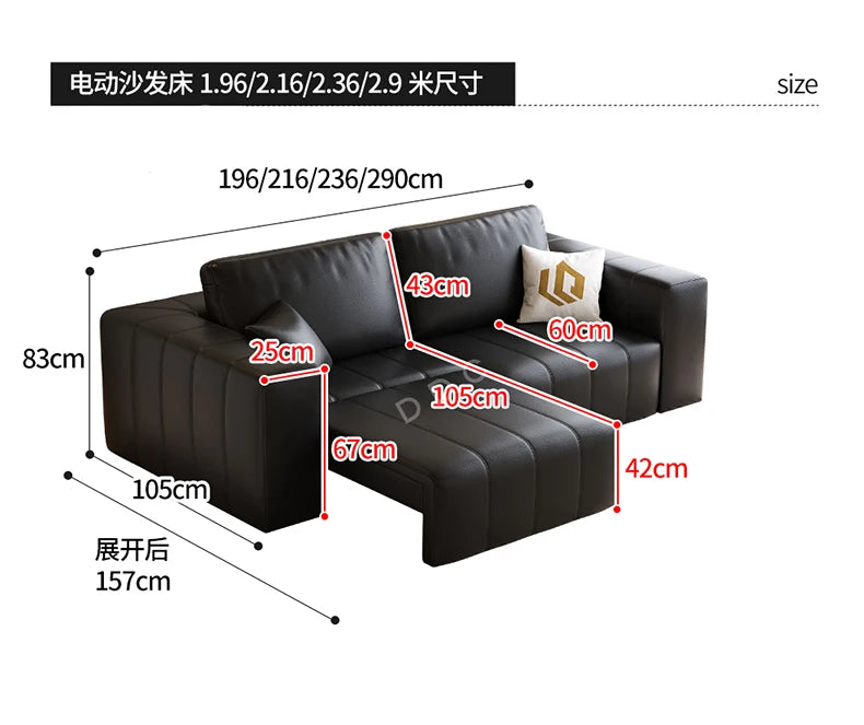 Minimalist Cowhide Reclining Sofas Nordic Luxury Multifunction Living Room Sofa Chaise Lounge Home Furniture Sofy Do Salonu FYSF
