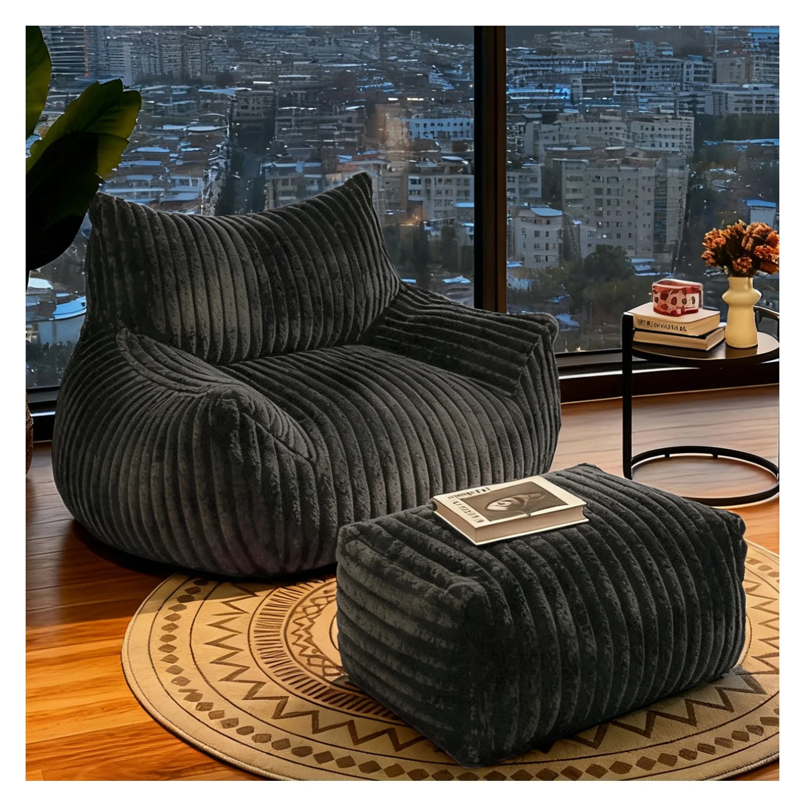 Reading Chair Bean Bag Chairs for Adults, Living Room Furniture, BeanBag Density Foam Couch, Floor Lazy Soft, Comfy Reading Nook