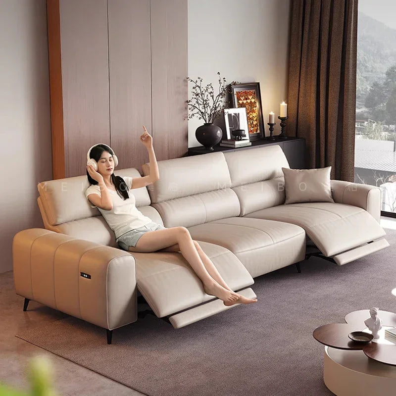 Italian Minimalism Puff Sofa Electric Multifunction Living Room Retractable Floor Sofa Recliner Home Furniture Sofa Cama FYRS