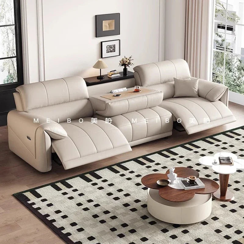 European Style Luxury Electric Reclining Sofas Italian Minimalism Dermis Lazy Futon Sofa Bed Puff Home Furniture Sofa Cama FYRS