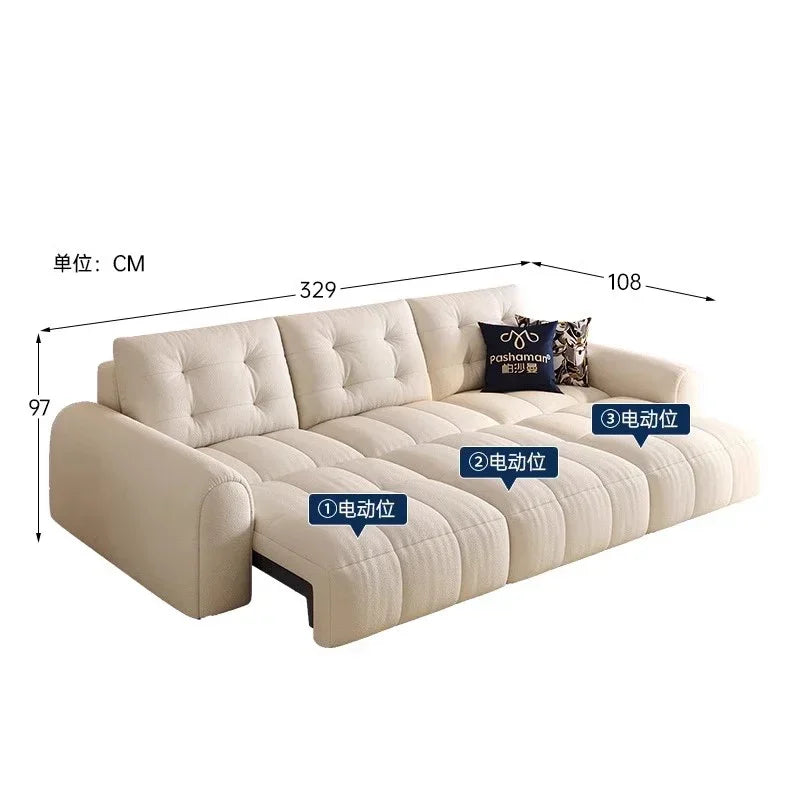 Nordic Electric Sofa Bed Fabric Art Cream Style Balcony Living Room Reclining Sofas Pouf Modular Home Furniture Sofa Cama FYRS