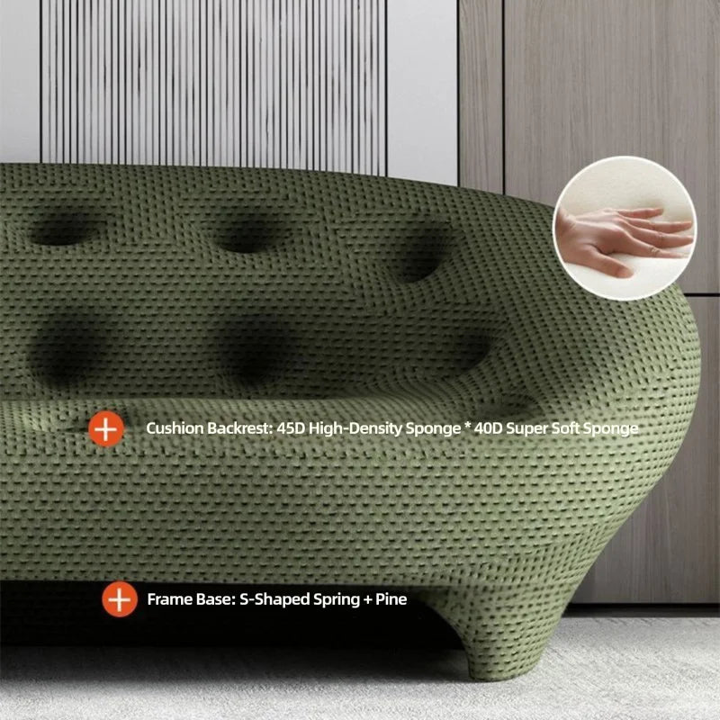 Modern 3D Knitte Fabric Living Room Sofa Comfortable Soft Sponge Seat Sofas Luxury Office Hotel Lounge Couches with Wood Frame