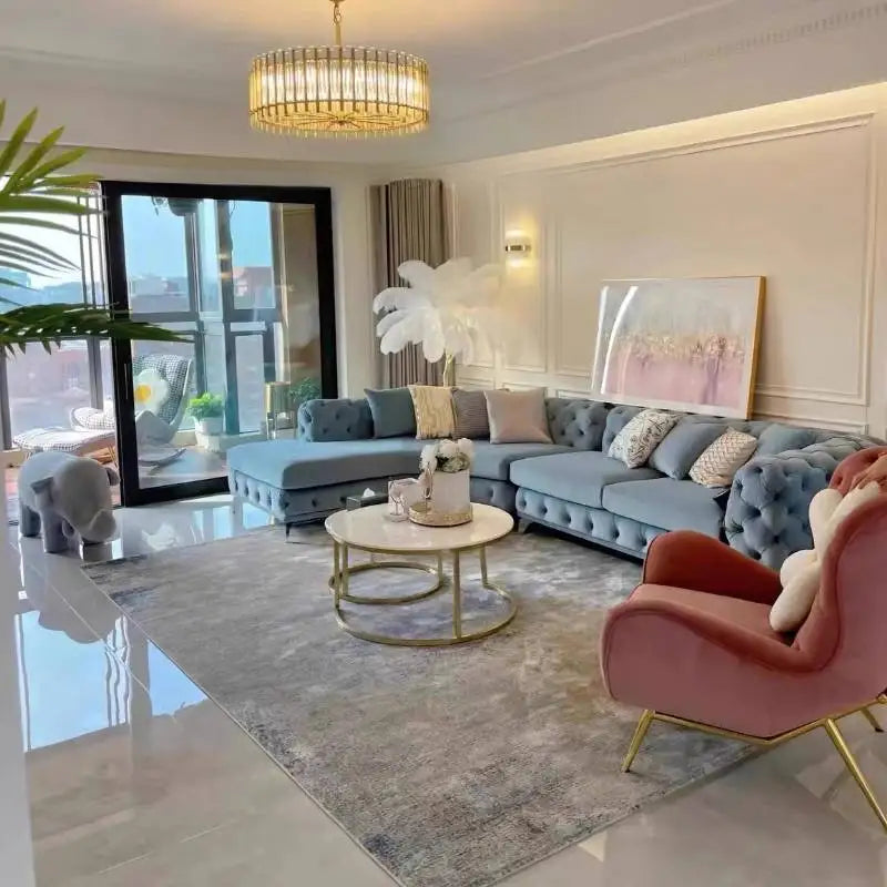 Cheap Pink Living Room Sofas Oversized Luxury Corner Sectional Living Room Sofas Single Modern Couch Wohnzimmer Furniture Home