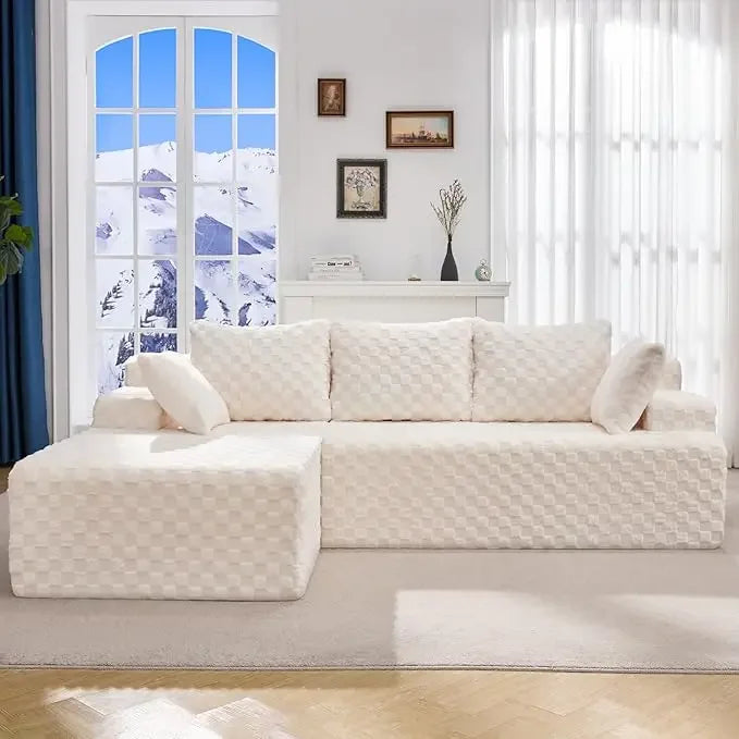 Cloud Modular Sectional Sofa Couch L-Shape Memory Foam Oversize Chaise Living Room Furniture Set Customized