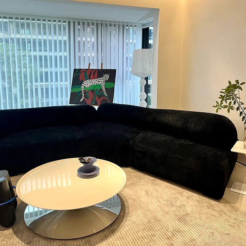Nordic Italian Living Room Sofas Black Modern Designer Daybed Lounges Sofas Recliner Luxury Wooden Canape Salon Home Furniture