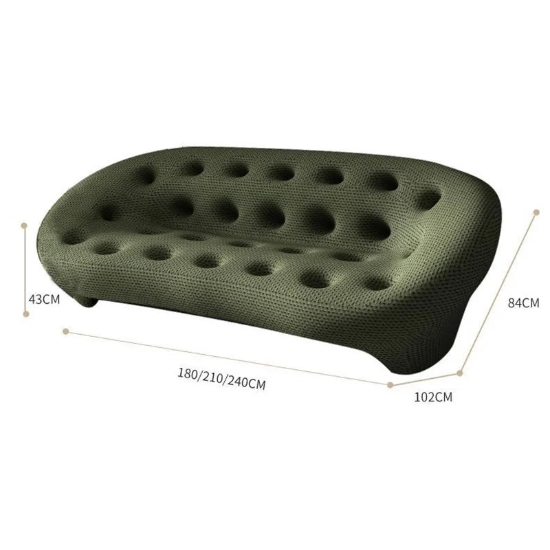 Modern 3D Knitte Fabric Living Room Sofa Comfortable Soft Sponge Seat Sofas Luxury Office Hotel Lounge Couches with Wood Frame