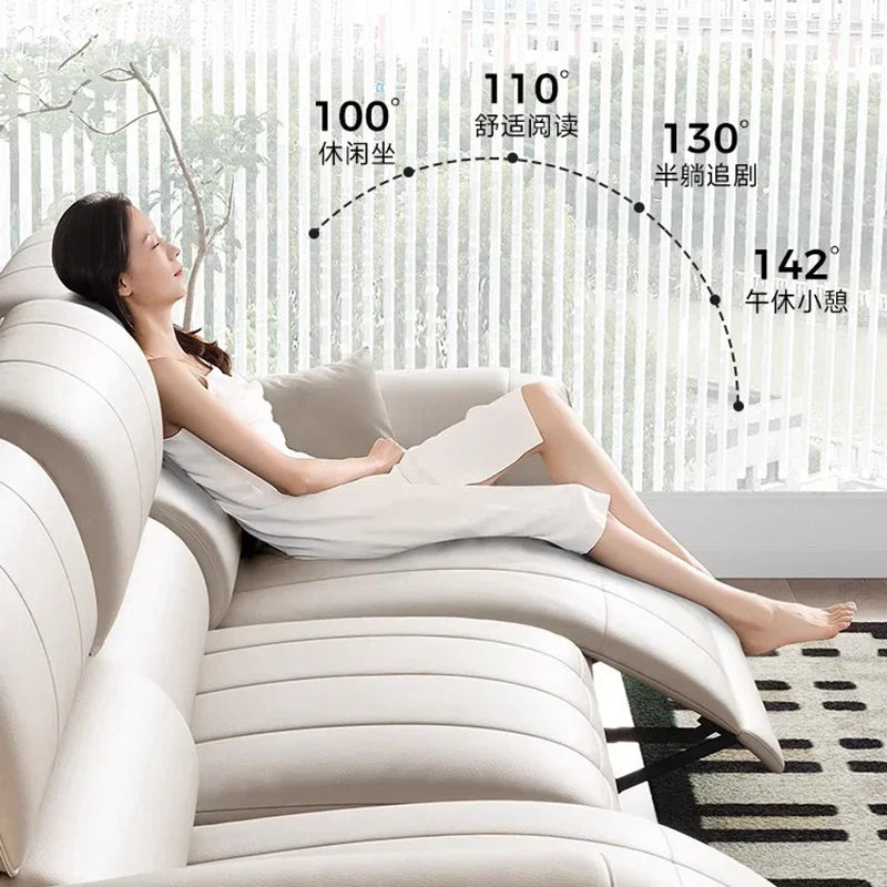 European Style Luxury Electric Reclining Sofas Italian Minimalism Dermis Lazy Futon Sofa Bed Puff Home Furniture Sofa Cama FYRS