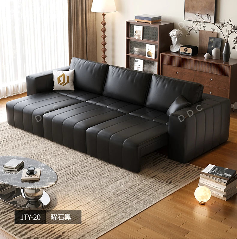 Minimalist Cowhide Reclining Sofas Nordic Luxury Multifunction Living Room Sofa Chaise Lounge Home Furniture Sofy Do Salonu FYSF