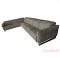 Luxury Genuine Leather Sectional Couch, Modern L-Shaped Dual Motors Electric Recliner Sofa with Adjustable Headrest Theater Room