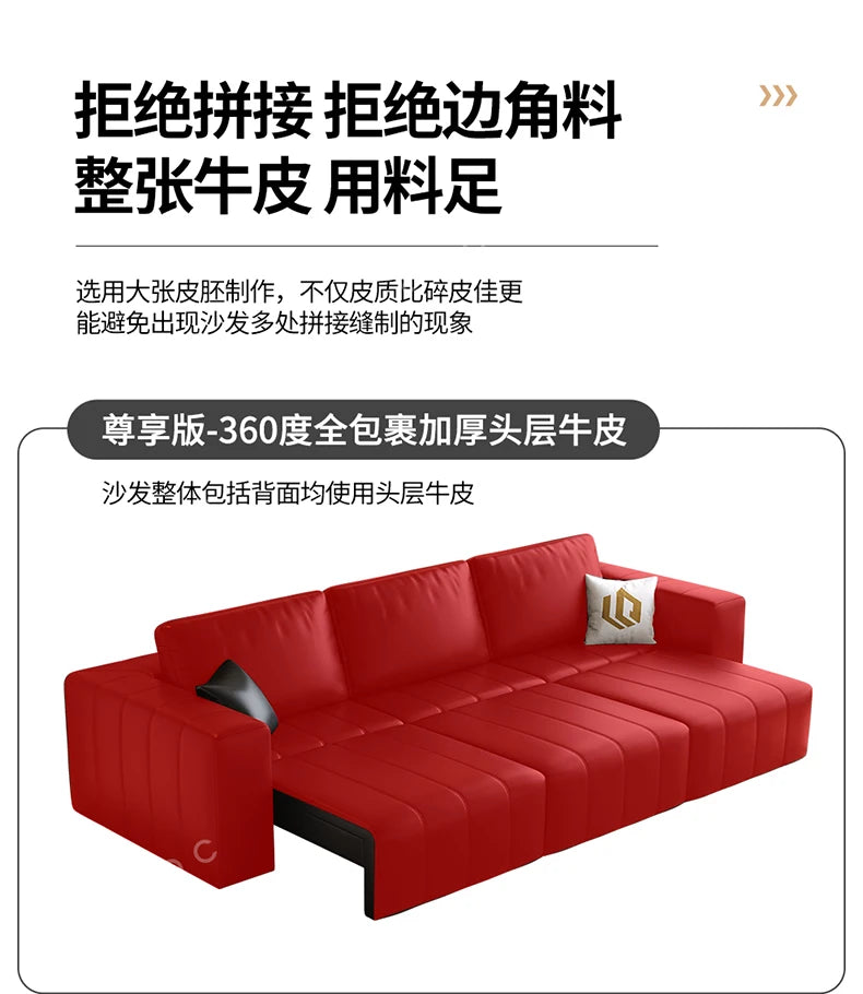 Minimalist Cowhide Reclining Sofas Nordic Luxury Multifunction Living Room Sofa Chaise Lounge Home Furniture Sofy Do Salonu FYSF